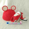 Conjunto de Zapatillas Deportivas con Gorro de Osito Rojo