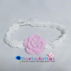 Diadema Blanca-Rosa