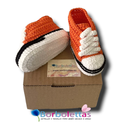 Patucos para Bebé Estilo Deportivo Naranja